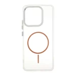 قاب ژله ای شفاف لنز کروم طرح مگ سیف Xiaomi Redmi Note 13 4G - قهوه ای