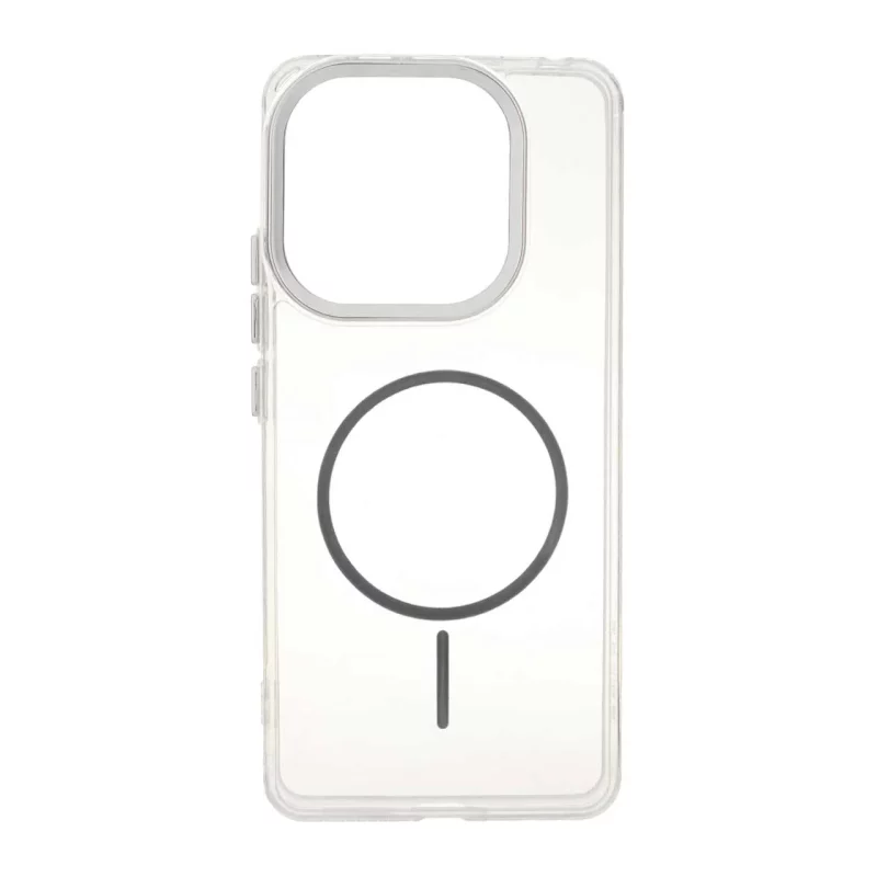 قاب ژله ای شفاف لنز کروم طرح مگ سیف Xiaomi Redmi Note 14 4G - خاکستری - تصویر 2