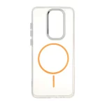 قاب ژله ای شفاف لنز کروم طرح مگ سیف Xiaomi Redmi Note 8 Pro - نارنجی