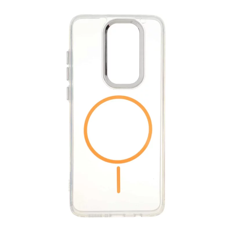 قاب ژله ای شفاف لنز کروم طرح مگ سیف Xiaomi Redmi Note 8 Pro - نارنجی - تصویر 2