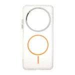 قاب ژله ای شفاف لنز کروم طرح مگ سیف Xiaomi Redmi 14C / Redmi A4 / Poco C75 - نارنجی