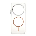 قاب ژله ای شفاف لنز کروم طرح مگ سیف Xiaomi Redmi 14C / Redmi A4 / Poco C75 - قهوه ای