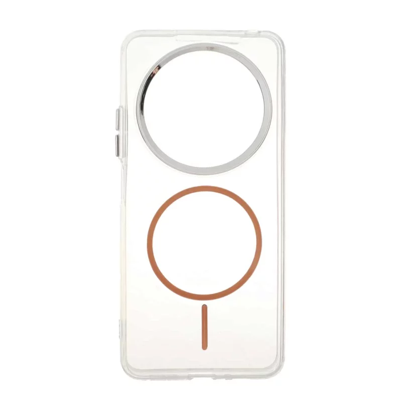 قاب ژله ای شفاف لنز کروم طرح مگ سیف Xiaomi Redmi 14C / Redmi A4 / Poco C75 - قهوه ای - تصویر 2