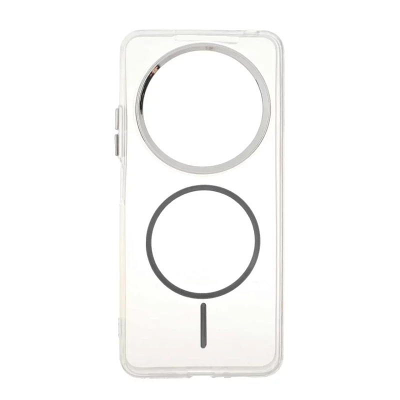 قاب ژله ای شفاف لنز کروم طرح مگ سیف Xiaomi Redmi 14C / Redmi A4 / Poco C75 - خاکستری - تصویر 2