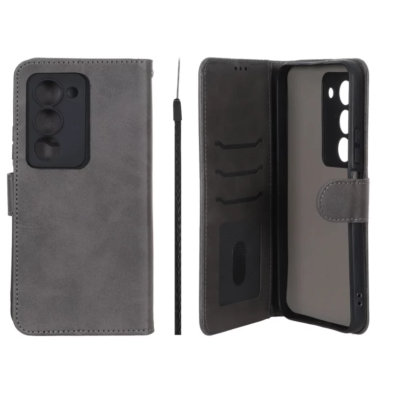 کیف موبایل مگنتی Crystal داخل مخمل Xiaomi Redmi 15 4G - طوسی - تصویر 2