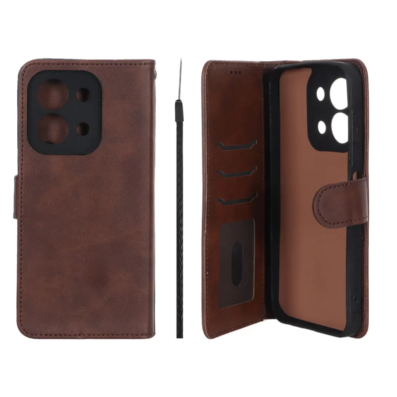 کیف موبایل مگنتی Crystal داخل مخمل Xiaomi Redmi 15C / Poco C85 - قهوه ای - تصویر 2