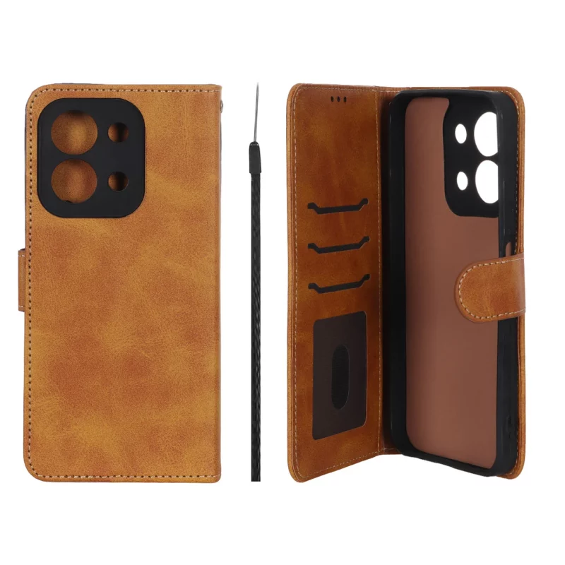 کیف موبایل مگنتی Crystal داخل مخمل Xiaomi Redmi 15C / Poco C85 - عسلی - تصویر 2