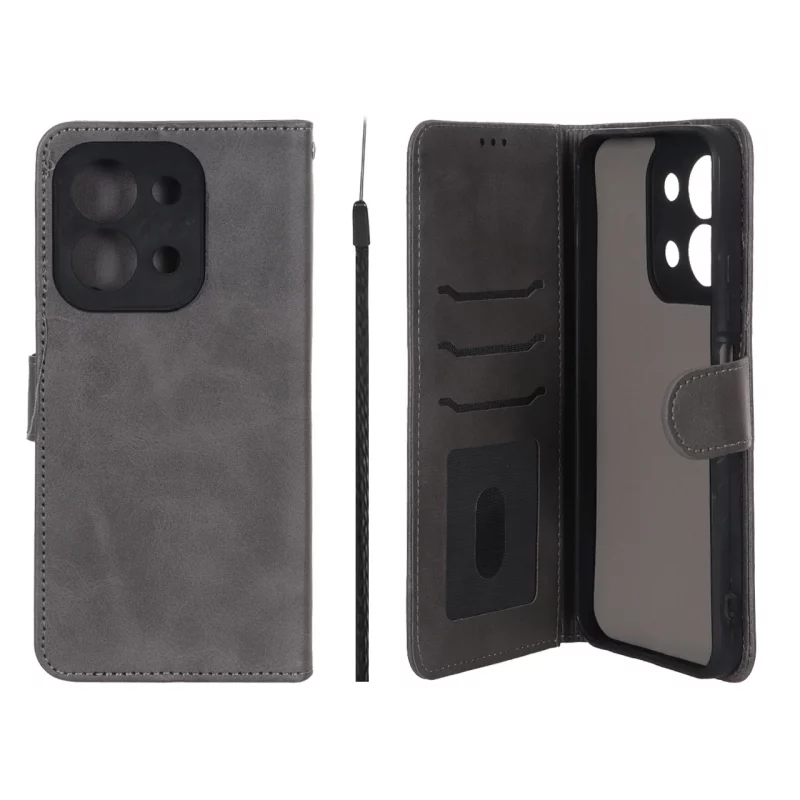 کیف موبایل مگنتی Crystal داخل مخمل Xiaomi Redmi 15C / Poco C85 - طوسی - تصویر 2