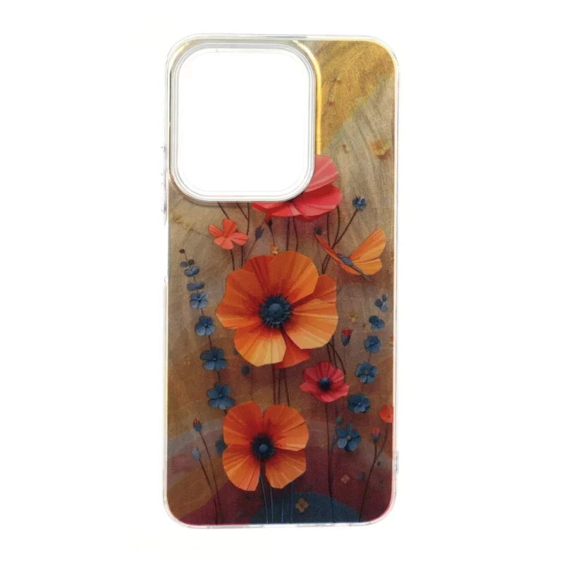 قاب اطلسی Flower دور شفاف Xiaomi Redmi 15C / Poco C85 - طرح 43 - تصویر 2