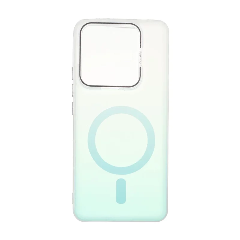 قاب Funnyrich طرح مگ سیف دور مات Xiaomi Redmi Note 14 4G - سبزآبی - تصویر 2