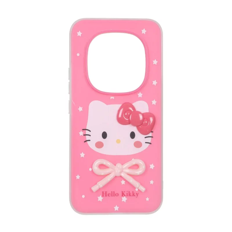 قاب دو لایه مات Kitty پاپیون برجسته Xiaomi Redmi Note 15 Pro Plus - صورتی - تصویر 2