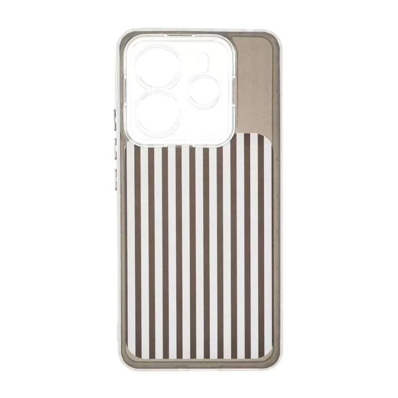 قاب مستطیلی Stripe لنز شفاف Xiaomi Redmi Note 14 4G - مشکی - تصویر 2