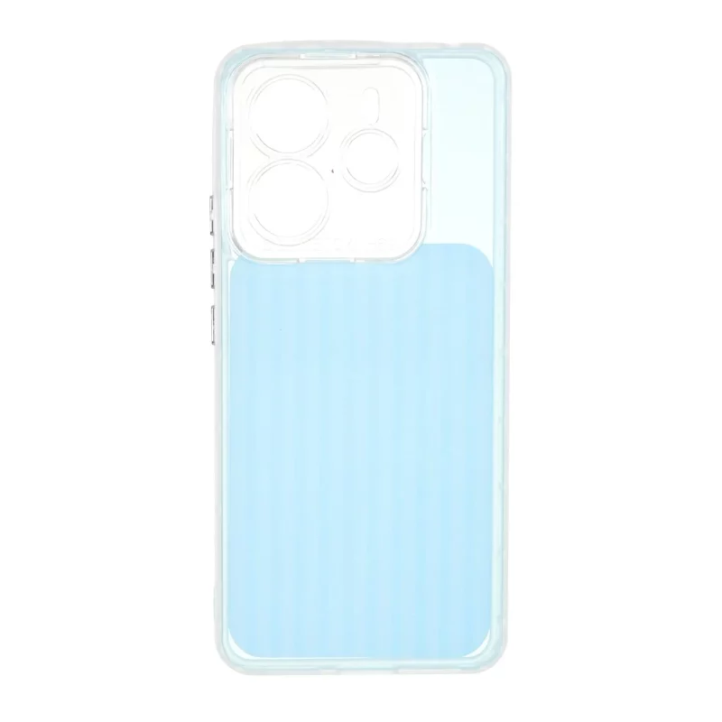 قاب مستطیلی Stripe لنز شفاف Xiaomi Redmi Note 14 4G - آبی - تصویر 2