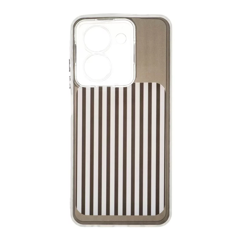 قاب مستطیلی Stripe لنز شفاف Xiaomi Redmi A5 / Poco C71 - مشکی - تصویر 2