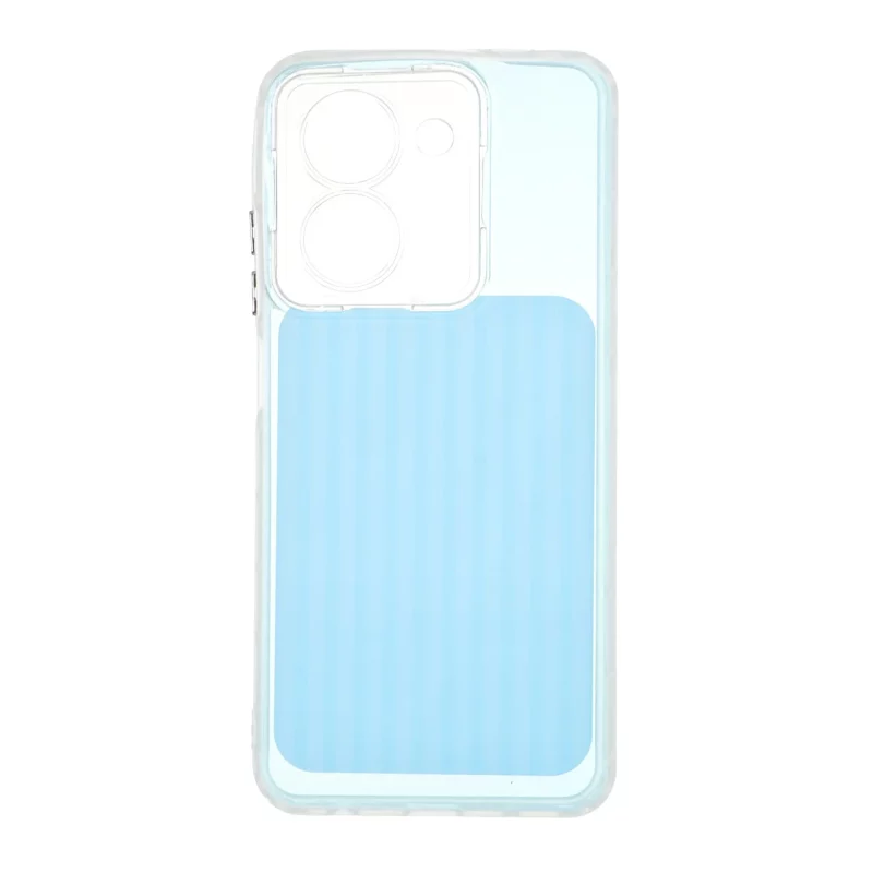قاب مستطیلی Stripe لنز شفاف Xiaomi Redmi A5 / Poco C71 - آبی - تصویر 2