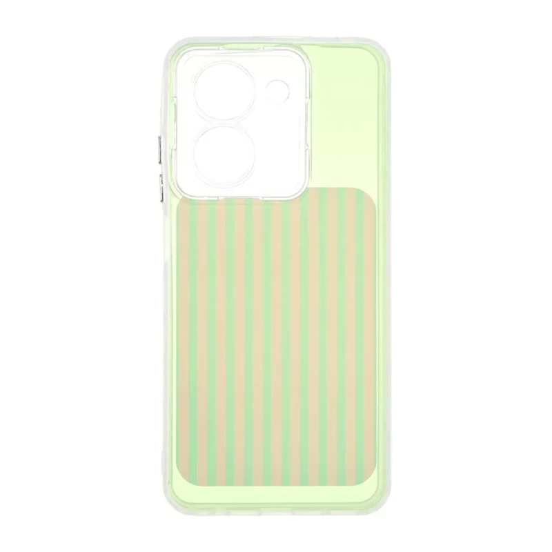 قاب مستطیلی Stripe لنز شفاف Xiaomi Redmi A5 / Poco C71 - سبز - تصویر 2
