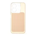 قاب مستطیلی Stripe لنز شفاف Xiaomi Redmi 15C / Poco C85 - گلبهی