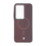 قاب NK مات لنز کربن طرح مگ سیف Xiaomi Redmi 15 4G - زرشکی
