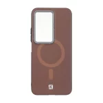 قاب NK مات لنز کربن طرح مگ سیف Xiaomi Redmi 15 4G - قهوه ای