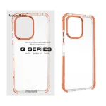قاب Magic Mask شفاف ایربگ دار لنز آلومینیومی Xiaomi Redmi 13C / Poco C65 - نارنجی (پک دار)