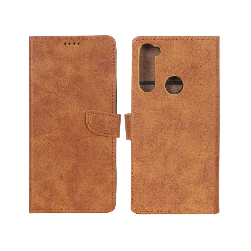 کیف چرمی موبایل مگنتی Xiaomi Redmi Note 8 - عسلی - تصویر 2