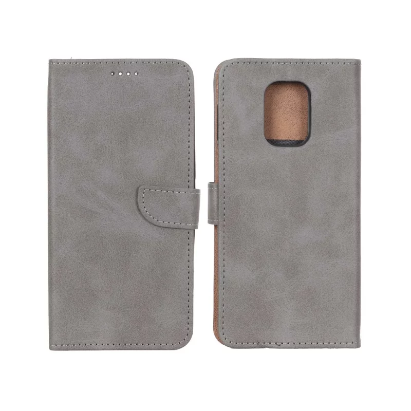 کیف چرمی موبایل مگنتی Xiaomi Redmi Note 9S / Redmi Note 9 Pro / Redmi Note 9 Pro Max - خاکستری - تصویر 2