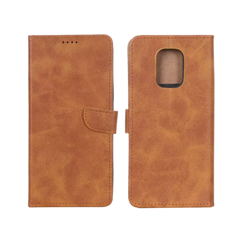 کیف چرمی موبایل مگنتی Xiaomi Redmi Note 9S / Redmi Note 9 Pro / Redmi Note 9 Pro Max - عسلی - تصویر 2