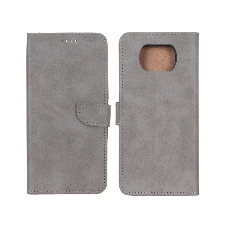 کیف چرمی موبایل مگنتی Xiaomi Poco X3 / Poco X3 Pro / Poco X3 NFC - خاکستری - تصویر 2