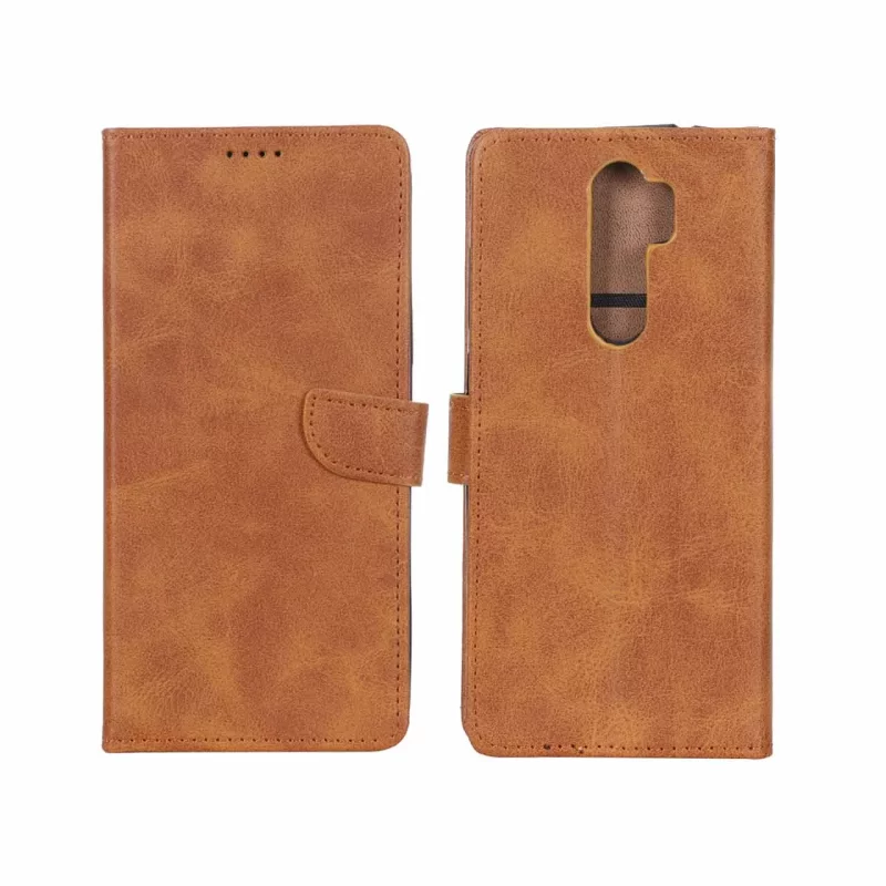 کیف چرمی موبایل مگنتی Xiaomi Redmi Note 8 Pro - عسلی - تصویر 2