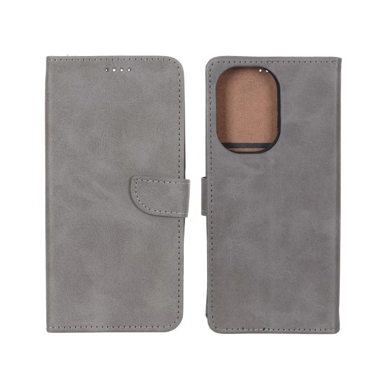 کیف چرمی موبایل مگنتی Xiaomi Redmi A5 / Poco C71 - خاکستری - تصویر 2