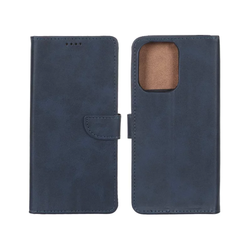 کیف چرمی موبایل مگنتی Xiaomi Redmi 13C / Poco C65 - سرمه ای - تصویر 2