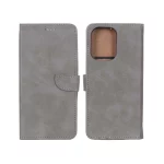 کیف چرمی موبایل مگنتی Xiaomi Redmi 13C / Poco C65 - خاکستری