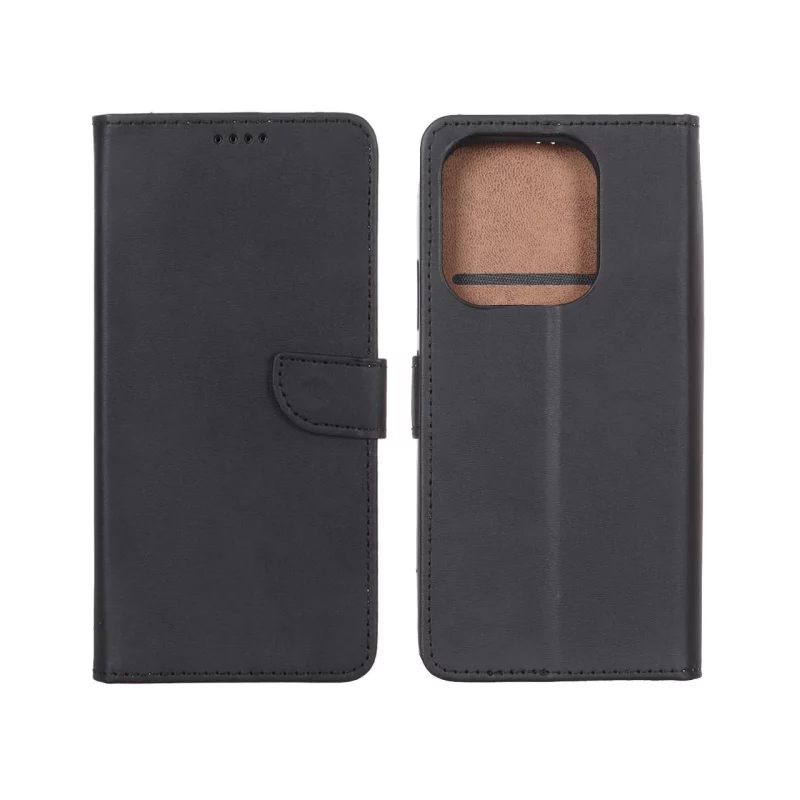 کیف چرمی موبایل مگنتی Xiaomi Redmi Note 14 4G - مشکی - تصویر 2