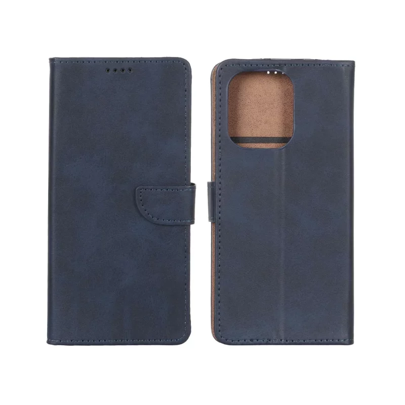 کیف چرمی موبایل مگنتی Xiaomi Redmi Note 13 4G - سرمه ای - تصویر 2