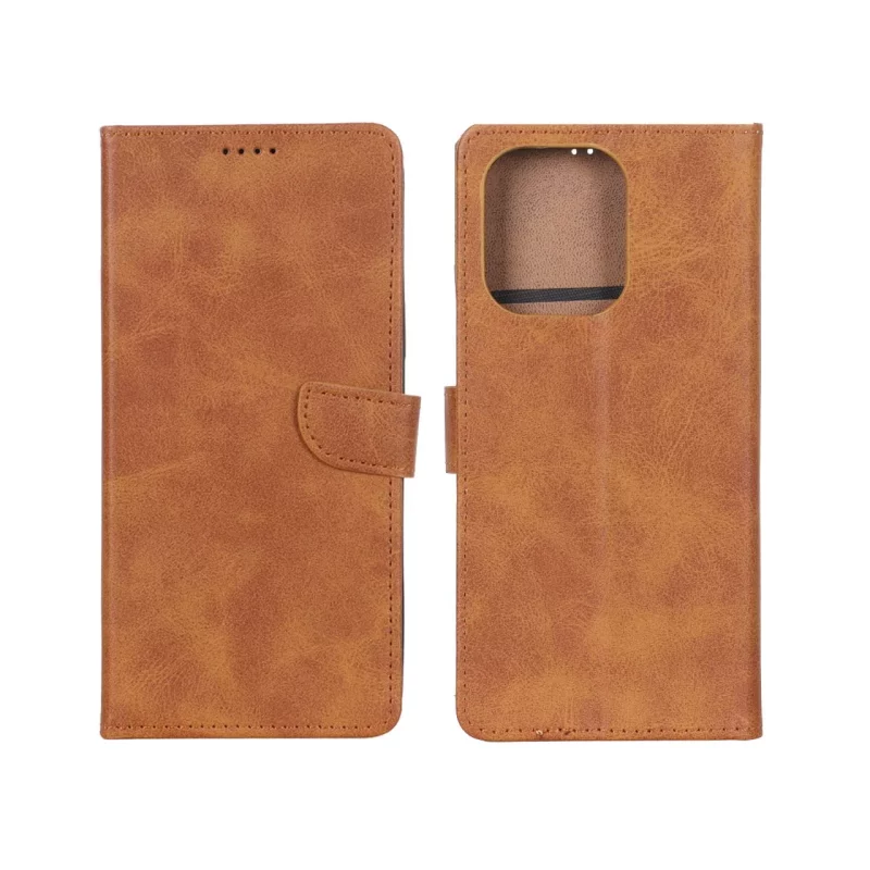 کیف چرمی موبایل مگنتی Xiaomi Redmi Note 13 4G - عسلی - تصویر 2