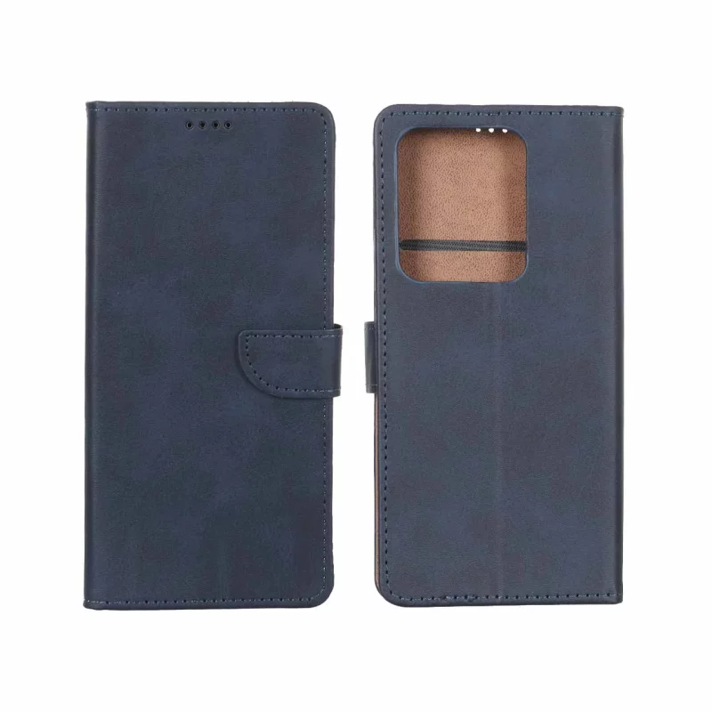 کیف چرمی موبایل مگنتی Xiaomi Redmi Note 14S / Note 13 Pro 4G / Poco M6 Pro 4G - سرمه ای - تصویر 2