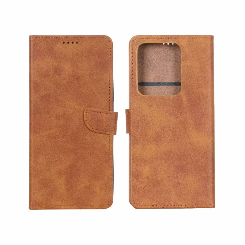 کیف چرمی موبایل مگنتی Xiaomi Redmi Note 14S / Note 13 Pro 4G / Poco M6 Pro 4G - عسلی - تصویر 2