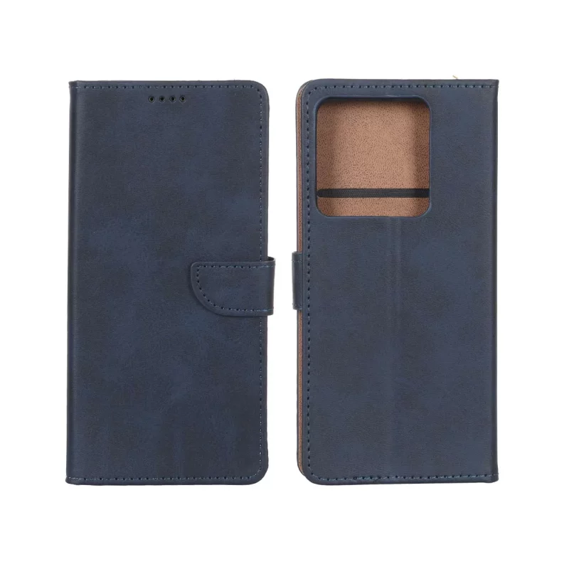 کیف چرمی موبایل مگنتی Xiaomi Redmi Note 13 Pro 5G / Poco X6 5G - سرمه ای - تصویر 2