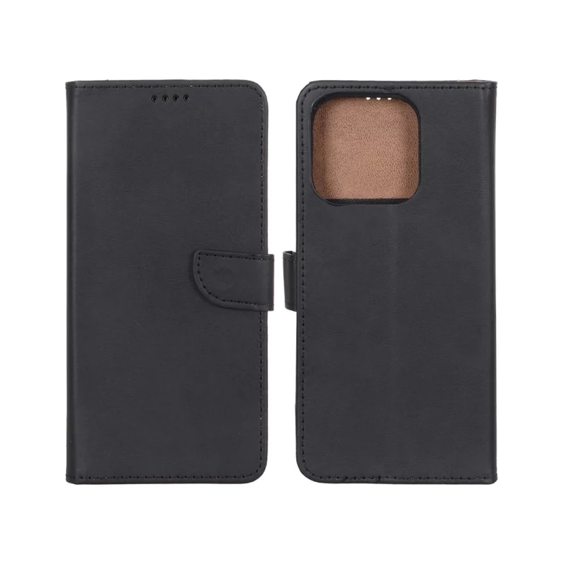 کیف چرمی موبایل مگنتی Xiaomi Redmi 12C / Redmi 11A / Poco C55 - مشکی - تصویر 2