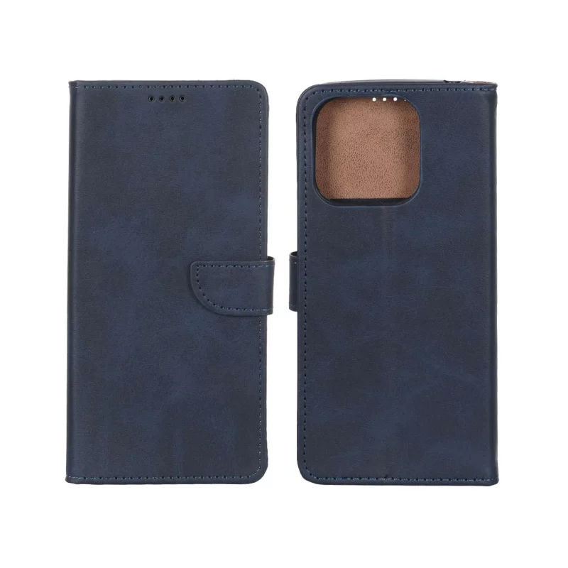 کیف چرمی موبایل مگنتی Xiaomi Redmi 12C / Redmi 11A / Poco C55 - سرمه ای - تصویر 2