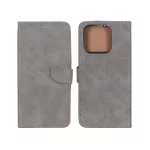 کیف چرمی موبایل مگنتی Xiaomi Redmi 12C / Redmi 11A / Poco C55 - خاکستری