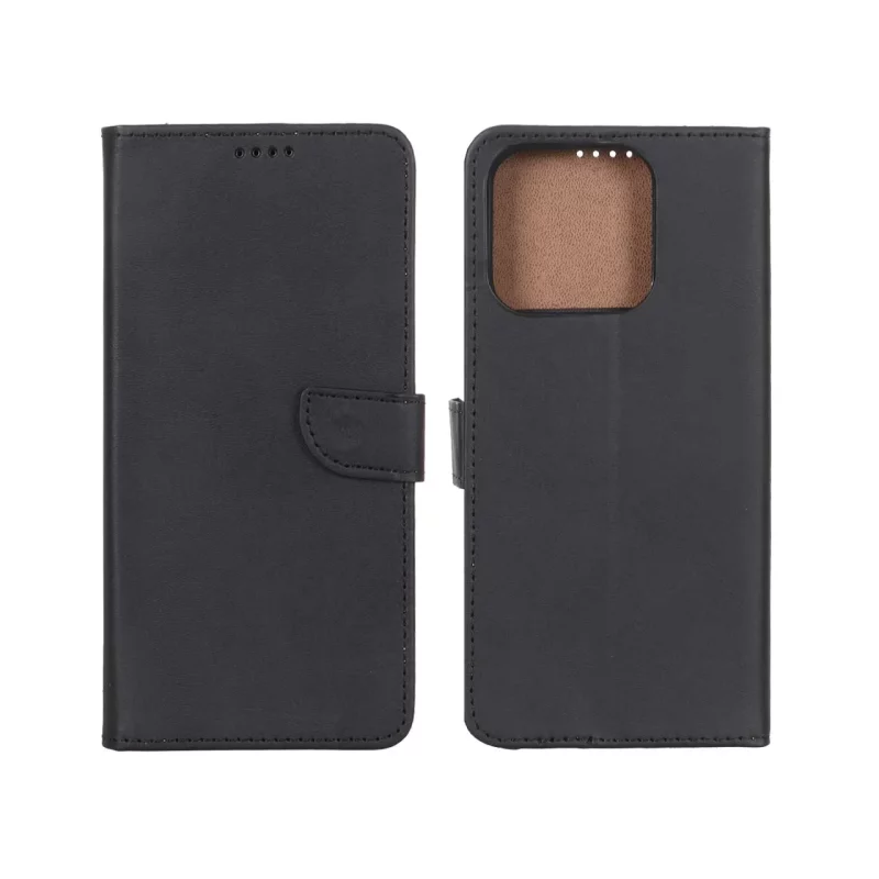کیف چرمی موبایل مگنتی Xiaomi Redmi 10C / Redmi 10 Power / Poco C40 - مشکی - تصویر 2