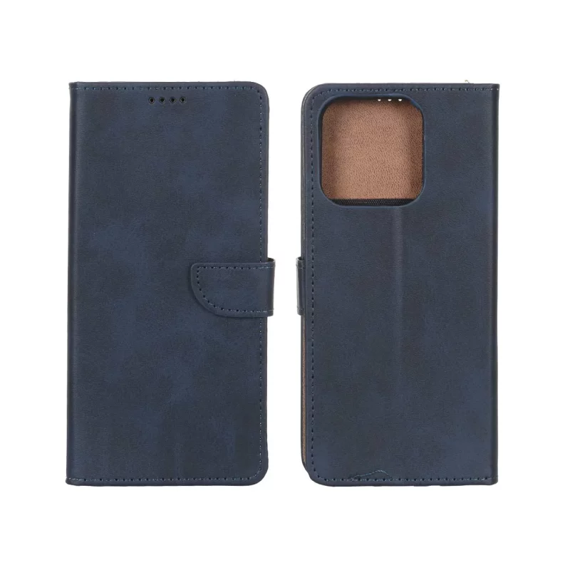 کیف چرمی موبایل مگنتی Xiaomi Redmi 10C / Redmi 10 Power / Poco C40 - سرمه ای - تصویر 2