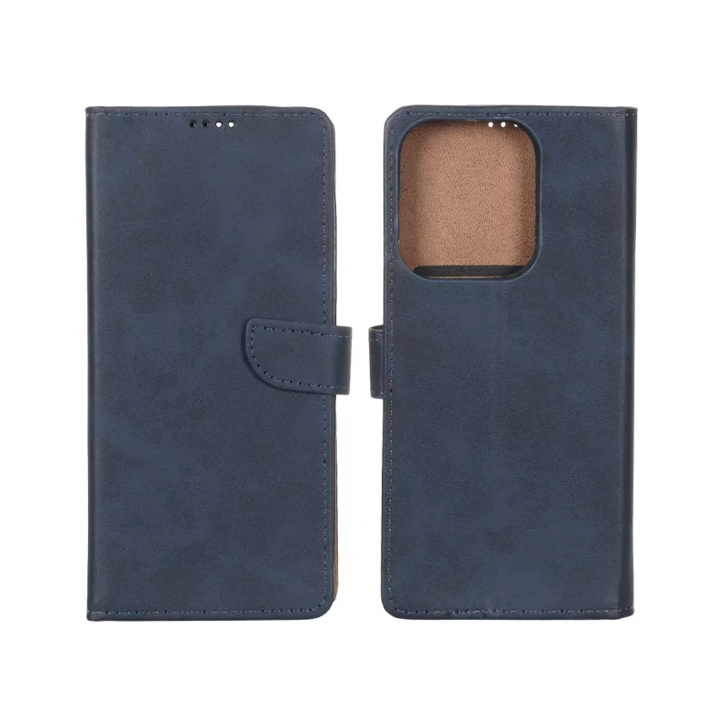 کیف چرمی موبایل مگنتی Xiaomi Redmi 15C / Poco C85 - سرمه ای - تصویر 2
