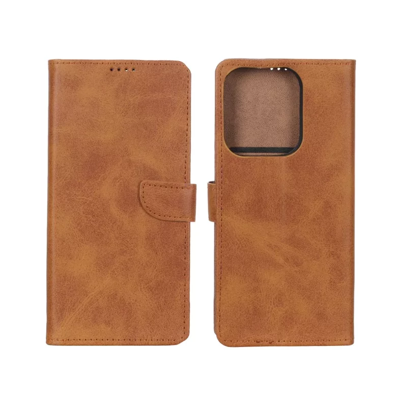 کیف چرمی موبایل مگنتی Xiaomi Redmi 15C / Poco C85 - عسلی - تصویر 2