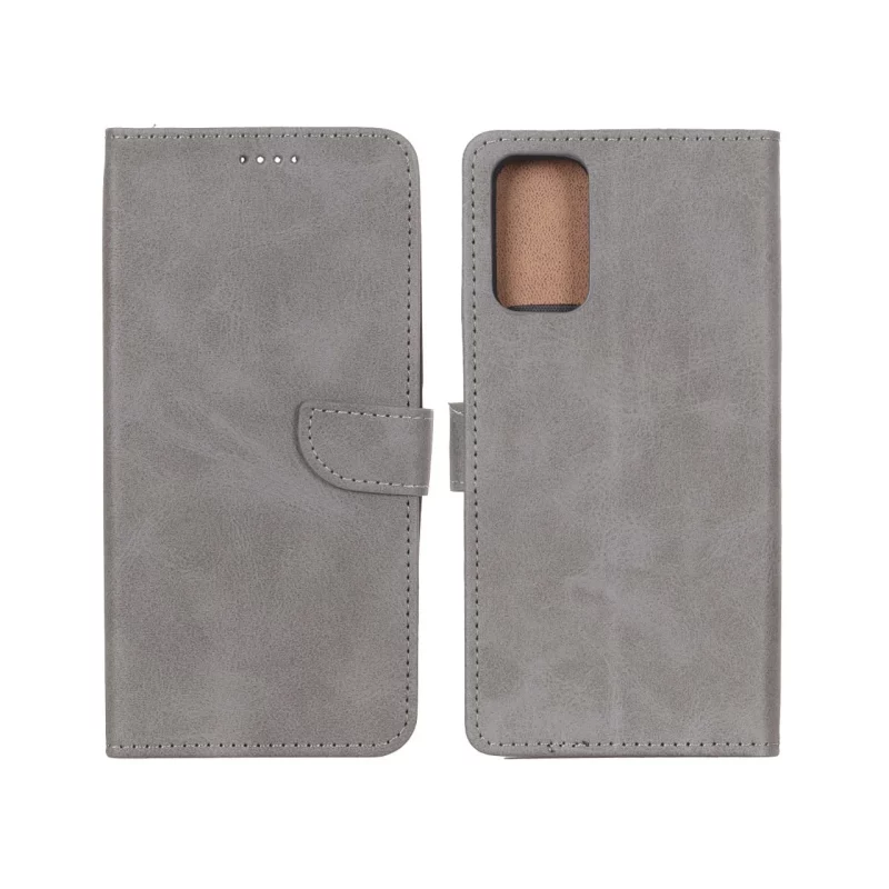 کیف چرمی موبایل مگنتی Xiaomi Poco M3 / Redmi 9T 4G - خاکستری - تصویر 2