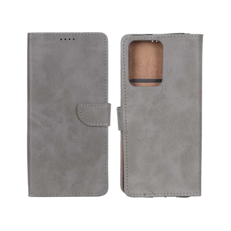کیف چرمی موبایل مگنتی Xiaomi Redmi Note 12 4G - خاکستری - تصویر 2