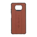 قاب چرمی Text طرح دوخت Xiaomi Poco X3 / Poco X3 Pro / Poco X3 NFC - قهوه ای