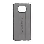 قاب چرمی Text طرح دوخت Xiaomi Poco X3 / Poco X3 Pro / Poco X3 NFC - خاکستری