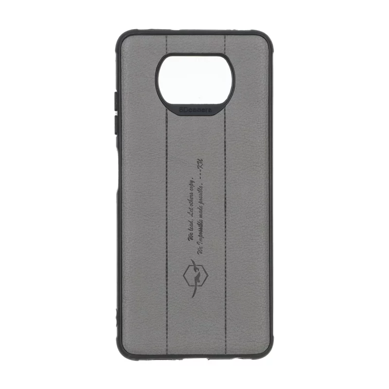 قاب چرمی Text طرح دوخت Xiaomi Poco X3 / Poco X3 Pro / Poco X3 NFC - خاکستری - تصویر 2